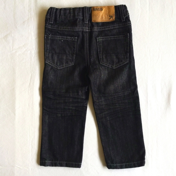 NASS distressed black straight leg denim jeans 12 months baby boy - Picture 8 of 9